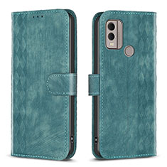 Leather Case Stands Flip Cover Holder B21F for Nokia C22 Green