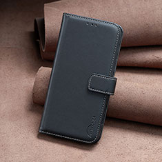 Leather Case Stands Flip Cover Holder B22F for Motorola Moto E13 Black