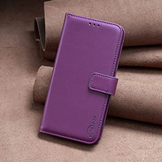 Leather Case Stands Flip Cover Holder B22F for Nokia C12 Purple