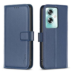Leather Case Stands Flip Cover Holder B22F for Oppo A79 5G Blue