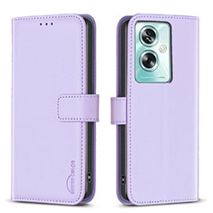 Leather Case Stands Flip Cover Holder B22F for Oppo A79 5G Clove Purple
