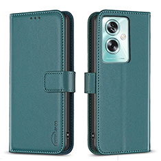 Leather Case Stands Flip Cover Holder B22F for Oppo A79 5G Green