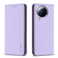 Leather Case Stands Flip Cover Holder B22F for Xiaomi Civi 3 5G Clove Purple
