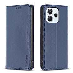 Leather Case Stands Flip Cover Holder B22F for Xiaomi Redmi 12 4G Blue