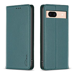 Leather Case Stands Flip Cover Holder B23F for Google Pixel 8a 5G Green
