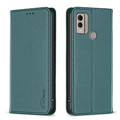 Leather Case Stands Flip Cover Holder B23F for Nokia C22 Green