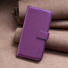 Leather Case Stands Flip Cover Holder B23F for Xiaomi Mi 14 5G Purple