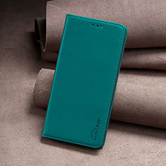 Leather Case Stands Flip Cover Holder B24F for Motorola Moto E13 Green