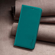 Leather Case Stands Flip Cover Holder B24F for Nokia C12 Green