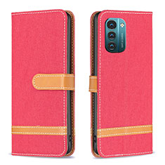 Leather Case Stands Flip Cover Holder B24F for Nokia G11 Red
