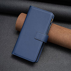 Leather Case Stands Flip Cover Holder B26F for Motorola Moto G13 Blue