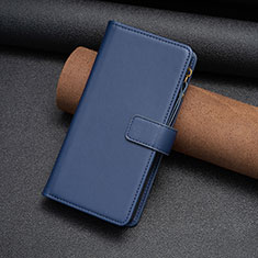 Leather Case Stands Flip Cover Holder B26F for Motorola Moto G23 Blue