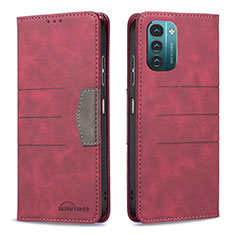 Leather Case Stands Flip Cover Holder B26F for Nokia G11 Red