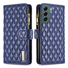 Leather Case Stands Flip Cover Holder BF1 for Samsung Galaxy S23 5G Blue