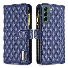 Leather Case Stands Flip Cover Holder BF1 for Samsung Galaxy S24 5G Blue
