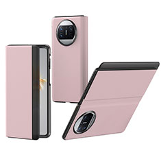 Leather Case Stands Flip Cover Holder BH1 for Huawei Mate X3 Pink