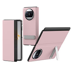 Leather Case Stands Flip Cover Holder BH2 for Huawei Mate X3 Pink