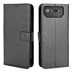 Leather Case Stands Flip Cover Holder BY1 for Asus ROG Phone 6 Black