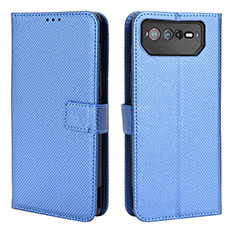Leather Case Stands Flip Cover Holder BY1 for Asus ROG Phone 6 Blue