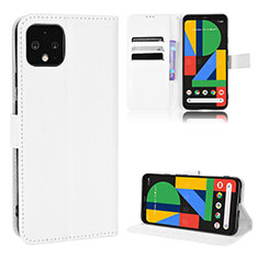 Leather Case Stands Flip Cover Holder BY1 for Google Pixel 4 XL White