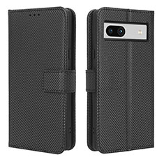 Leather Case Stands Flip Cover Holder BY1 for Google Pixel 7a 5G Black