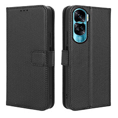 Leather Case Stands Flip Cover Holder BY1 for Huawei Honor 90 Lite 5G Black