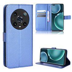 Leather Case Stands Flip Cover Holder BY1 for Huawei Honor Magic4 Pro 5G Blue