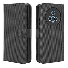 Leather Case Stands Flip Cover Holder BY1 for Huawei Honor Magic5 5G Black