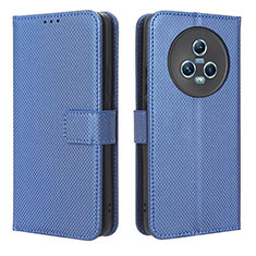 Leather Case Stands Flip Cover Holder BY1 for Huawei Honor Magic5 5G Blue