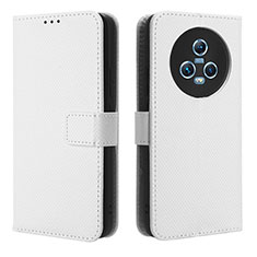 Leather Case Stands Flip Cover Holder BY1 for Huawei Honor Magic5 5G White
