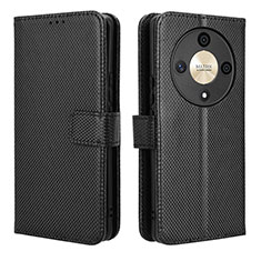 Leather Case Stands Flip Cover Holder BY1 for Huawei Honor Magic6 Lite 5G Black