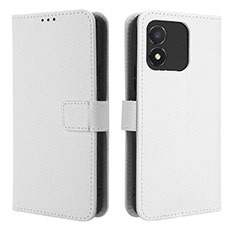 Leather Case Stands Flip Cover Holder BY1 for Huawei Honor X5 White