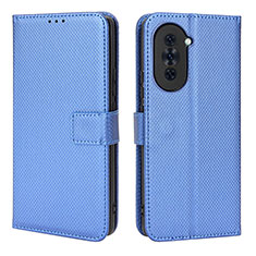 Leather Case Stands Flip Cover Holder BY1 for Huawei Nova 10 Blue