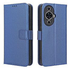 Leather Case Stands Flip Cover Holder BY1 for Huawei Nova 11 Ultra Blue
