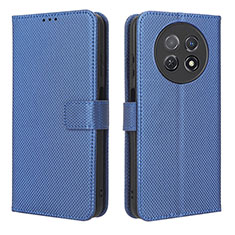 Leather Case Stands Flip Cover Holder BY1 for Huawei Nova Y91 Blue