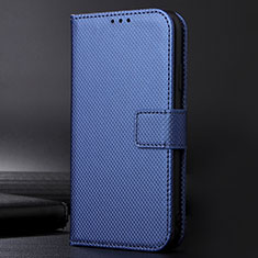 Leather Case Stands Flip Cover Holder BY1 for Motorola Moto E7 Power Blue