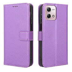 Leather Case Stands Flip Cover Holder BY1 for Motorola Moto G Stylus (2023) 4G Purple