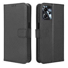 Leather Case Stands Flip Cover Holder BY1 for Motorola Moto G23 Black