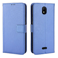 Leather Case Stands Flip Cover Holder BY1 for Nokia C100 Blue
