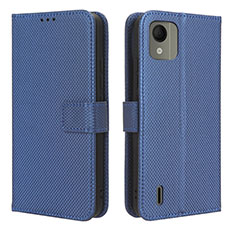 Leather Case Stands Flip Cover Holder BY1 for Nokia C110 Blue