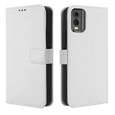 Leather Case Stands Flip Cover Holder BY1 for Nokia C210 White