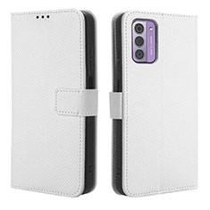 Leather Case Stands Flip Cover Holder BY1 for Nokia C300 White