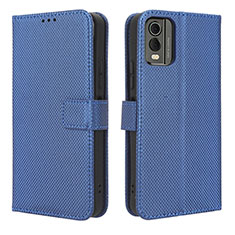 Leather Case Stands Flip Cover Holder BY1 for Nokia C32 Blue