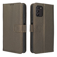 Leather Case Stands Flip Cover Holder BY1 for Nokia G100 Brown