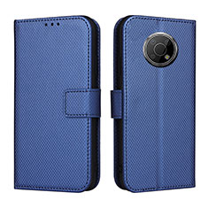 Leather Case Stands Flip Cover Holder BY1 for Nokia G300 5G Blue