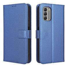 Leather Case Stands Flip Cover Holder BY1 for Nokia G400 5G Blue