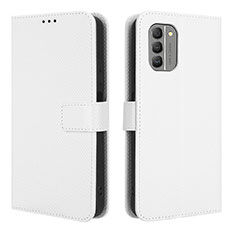 Leather Case Stands Flip Cover Holder BY1 for Nokia G400 5G White