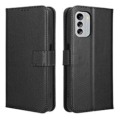 Leather Case Stands Flip Cover Holder BY1 for Nokia G60 5G Black