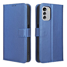 Leather Case Stands Flip Cover Holder BY1 for Nokia G60 5G Blue