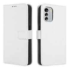 Leather Case Stands Flip Cover Holder BY1 for Nokia G60 5G White